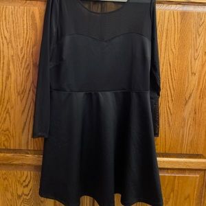 Woman’s Forever 21+ Size Beautiful Black Dress.  Size 3X. Sheer Long Sleeves.